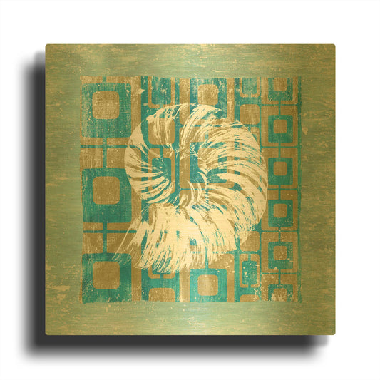 'Shell Game 4' By Alicia Soave Gold Metal Wall Art