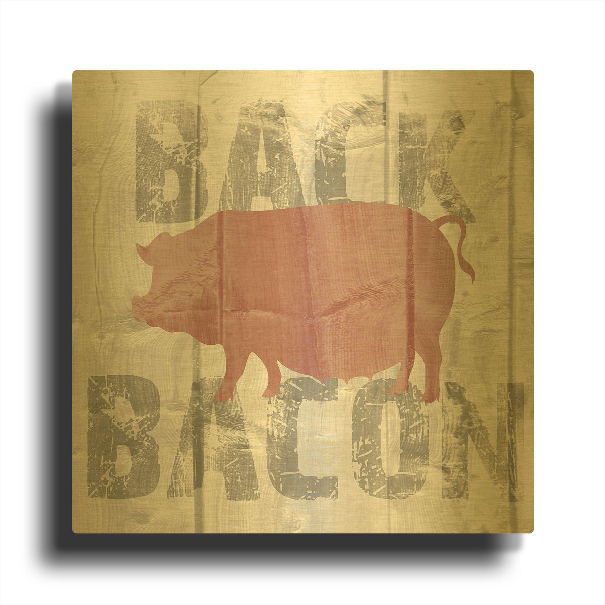 'Back Bacon' By Alicia Soave Gold Metal Wall Art
