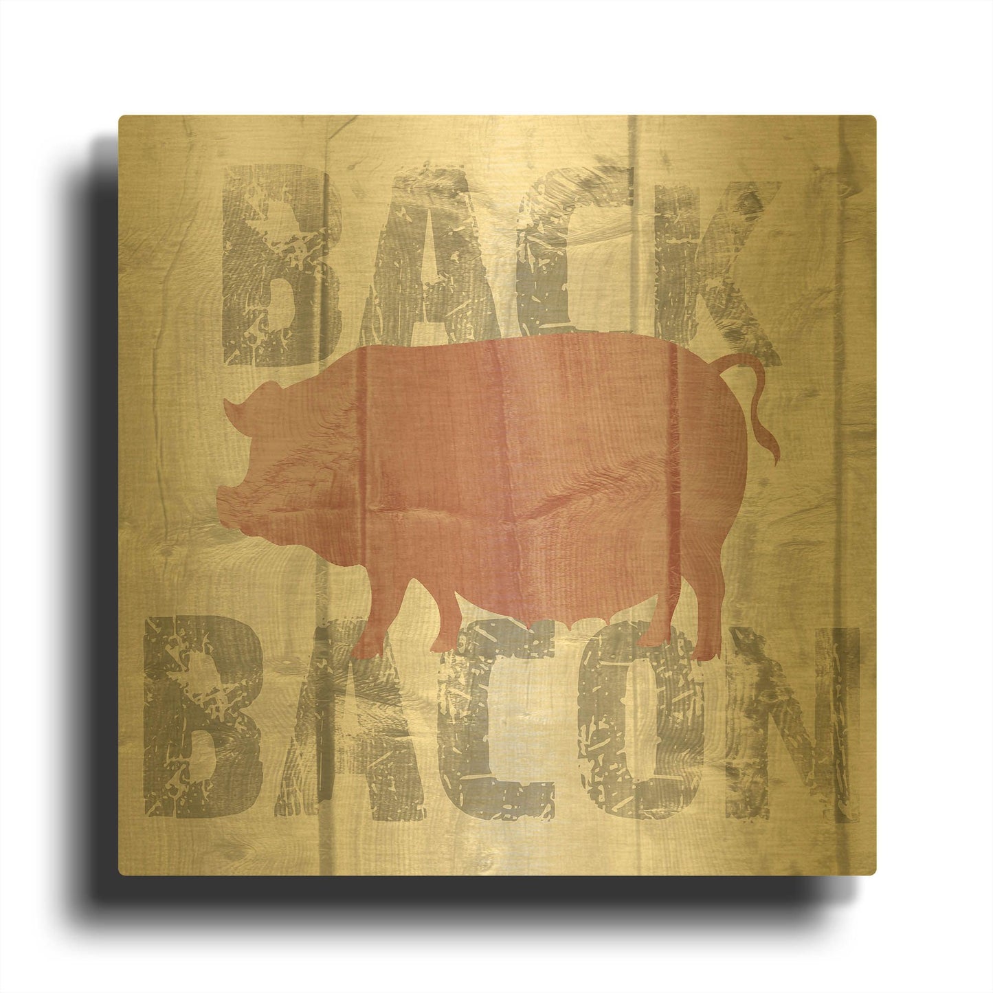 'Back Bacon' By Alicia Soave Gold Metal Wall Art