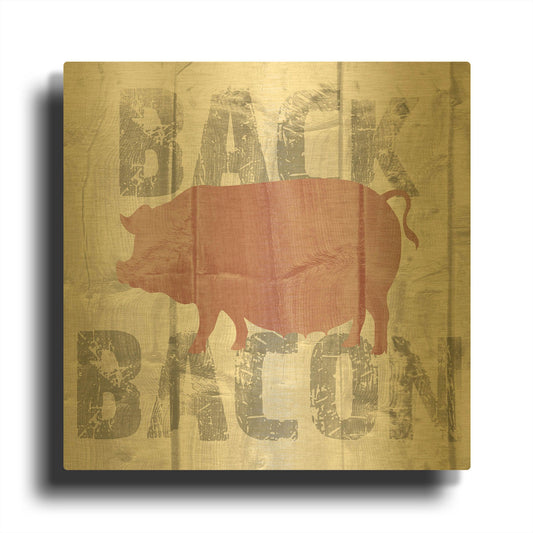 'Back Bacon' By Alicia Soave Gold Metal Wall Art