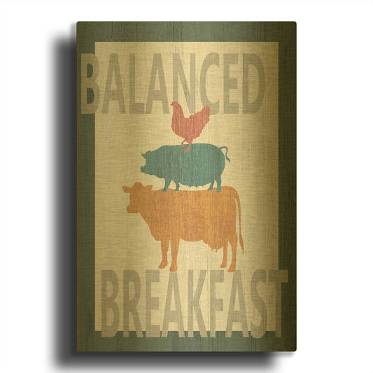 'Balanced Breakfast One' By Alicia Soave Gold Metal Wall Art