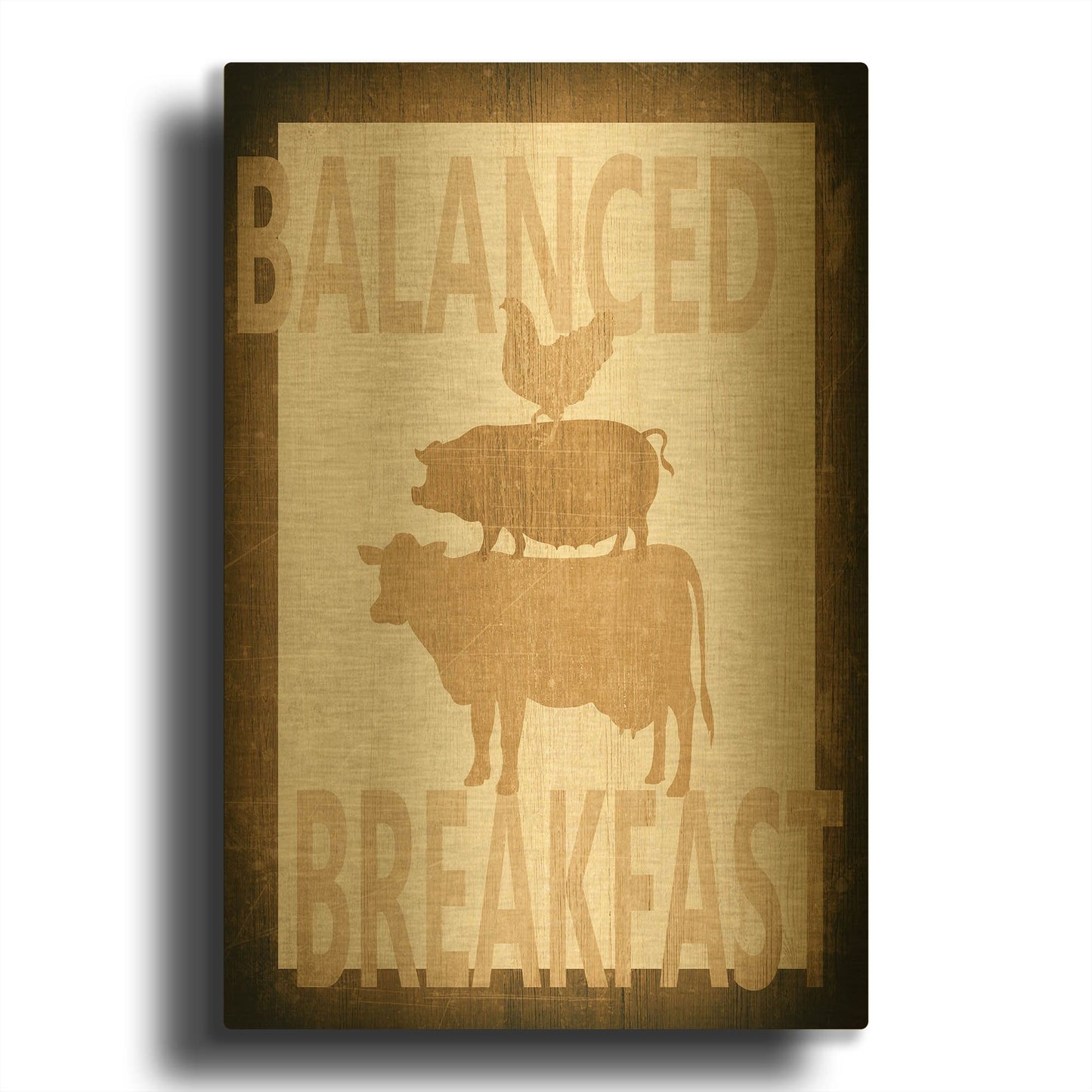 'Balanced Breakfast Two' By Alicia Soave Gold Metal Wall Art
