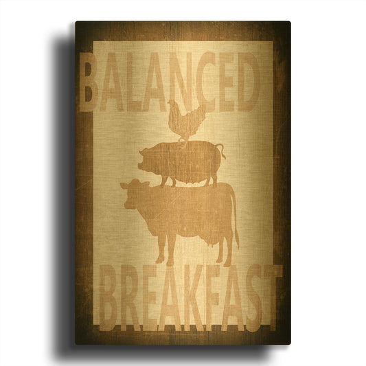'Balanced Breakfast Two' By Alicia Soave Gold Metal Wall Art
