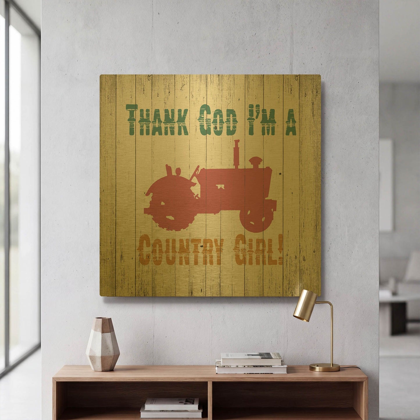 'Country Girl' By Alicia Soave Gold Metal Wall Art
