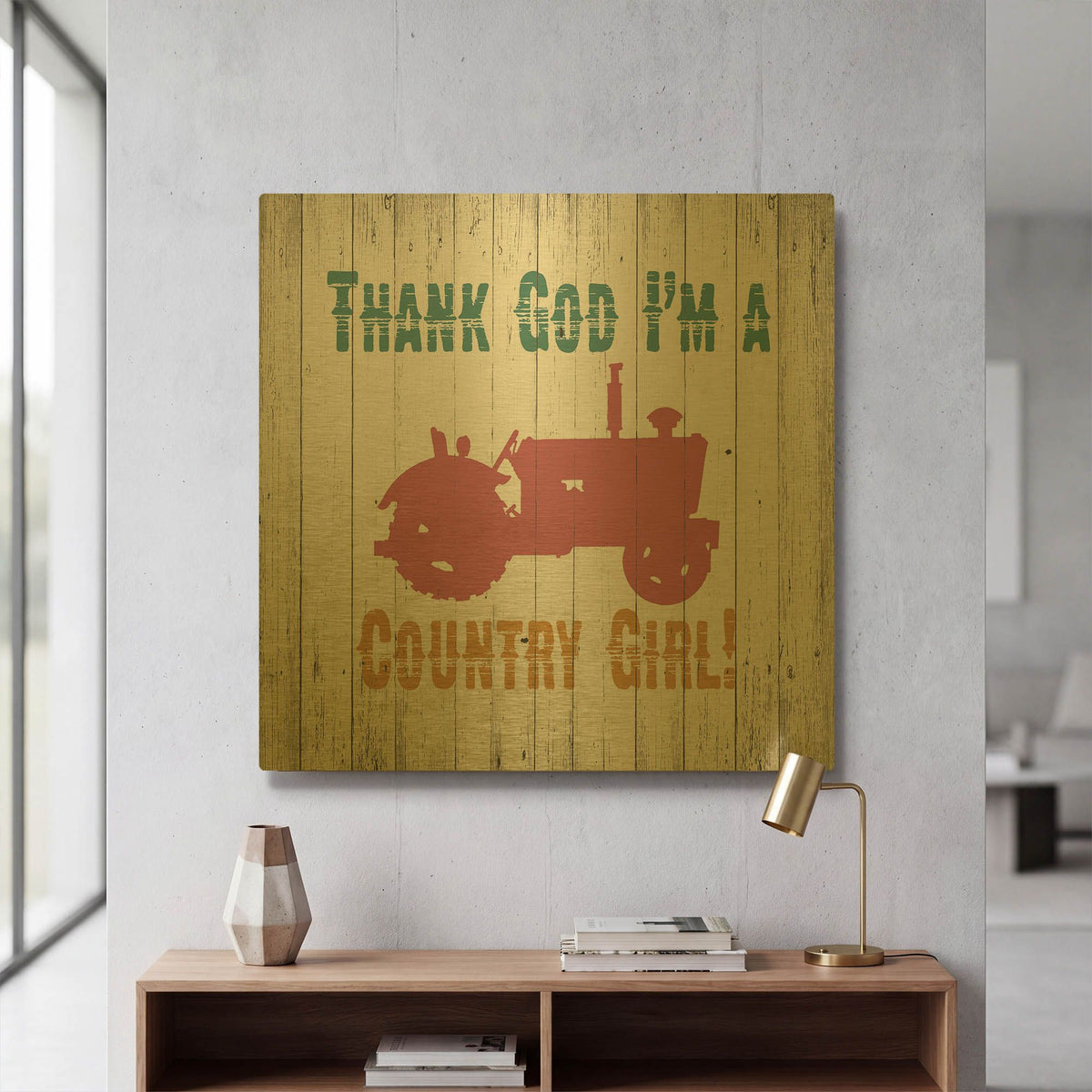 'Country Girl' By Alicia Soave Gold Metal Wall Art