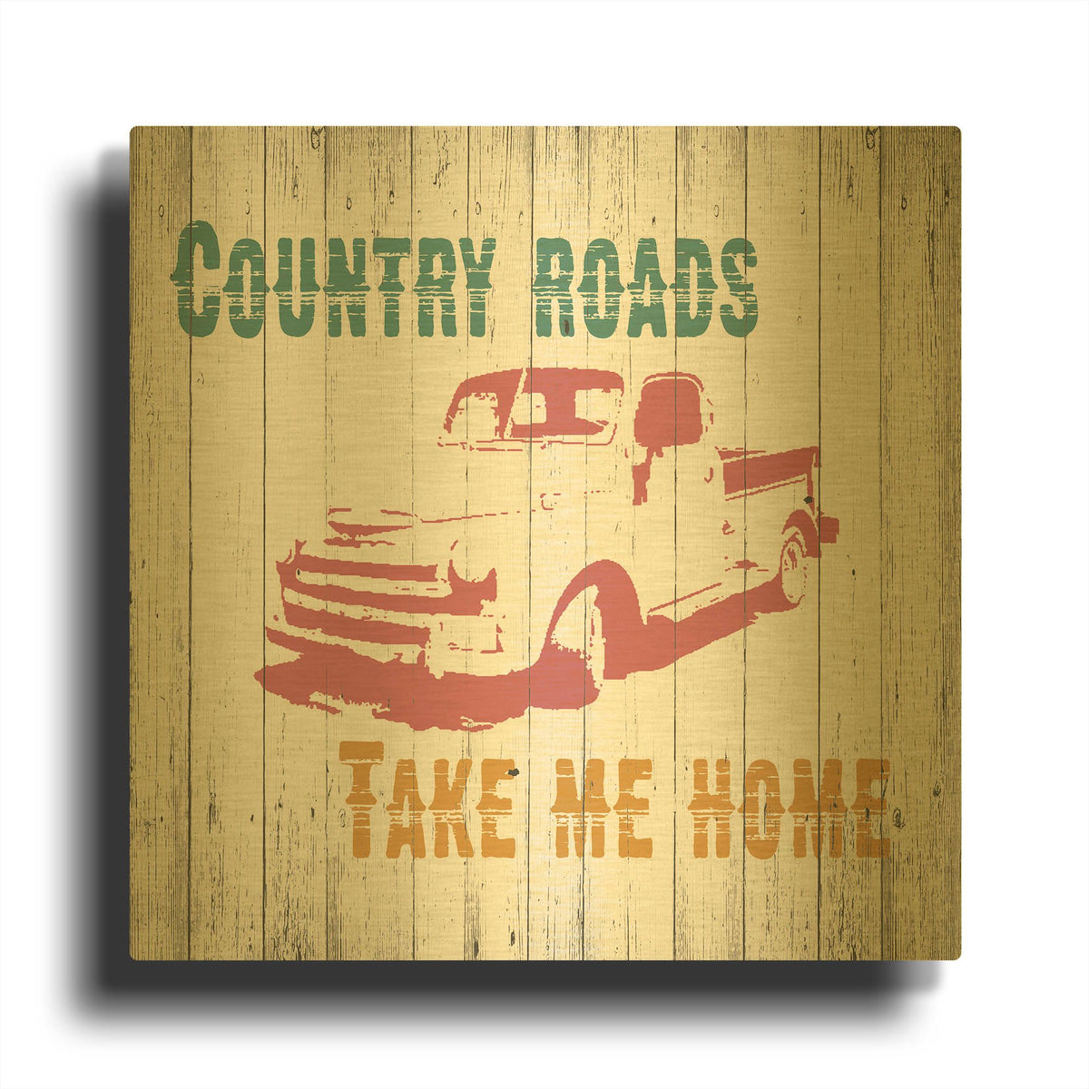 'Country Roads' By Alicia Soave Gold Metal Wall Art