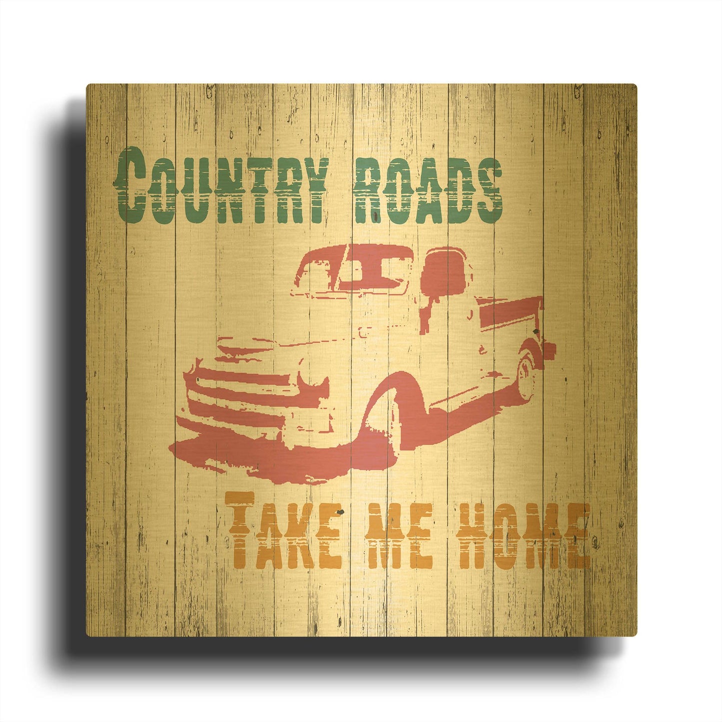 'Country Roads' By Alicia Soave Gold Metal Wall Art
