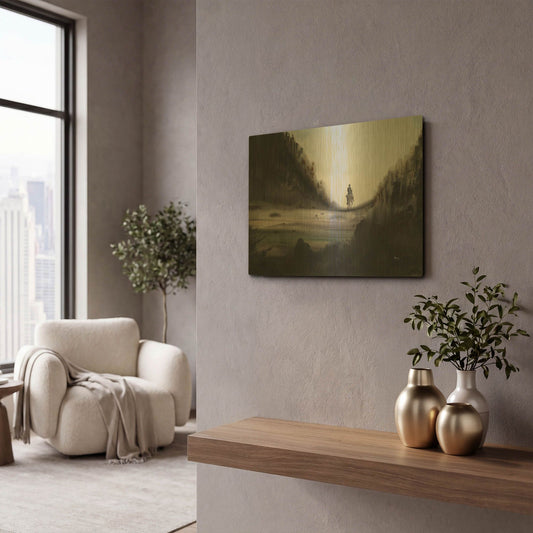 'Desolation' By Oscar Alvarez Pardo Gold Metal Wall Art