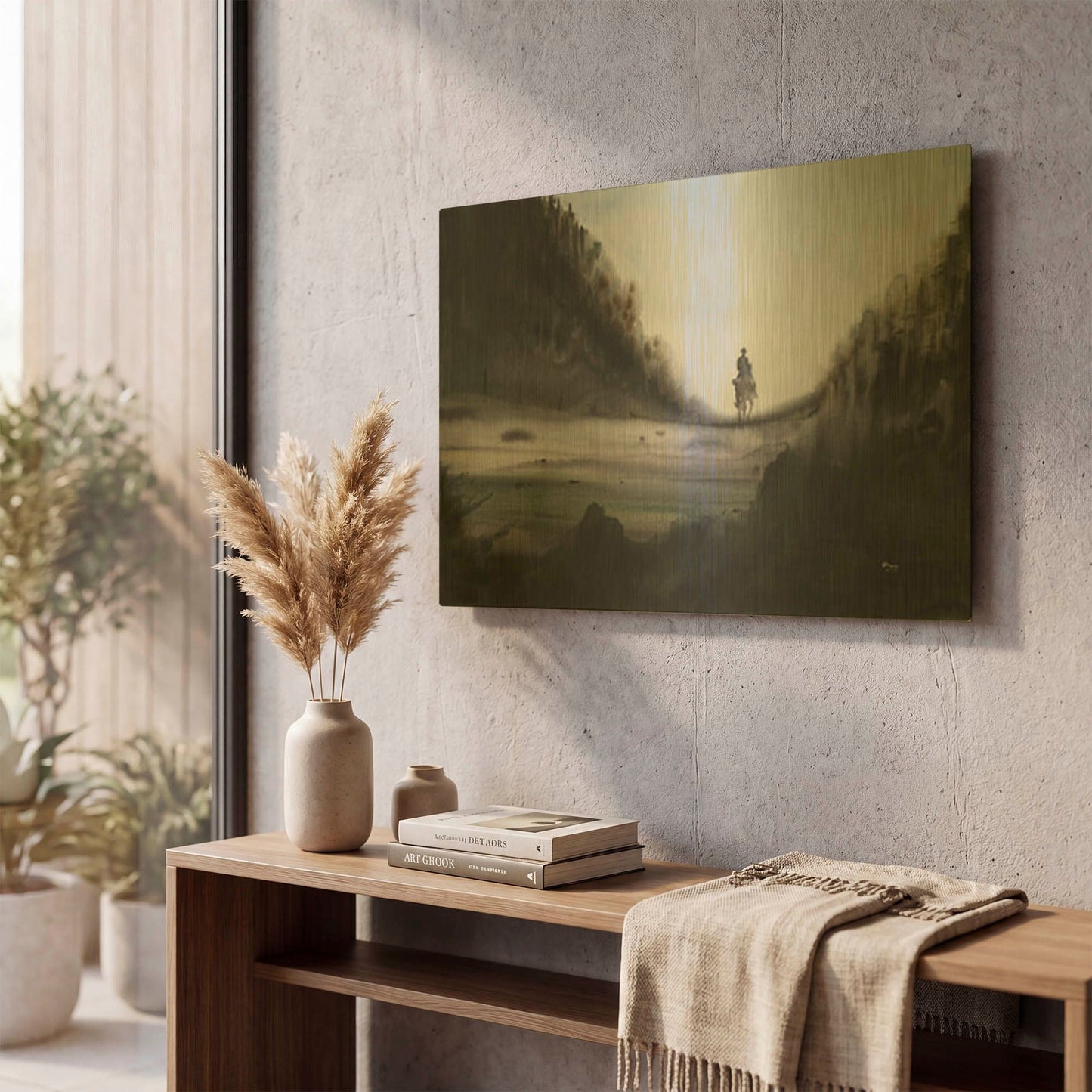 'Desolation' By Oscar Alvarez Pardo Gold Metal Wall Art