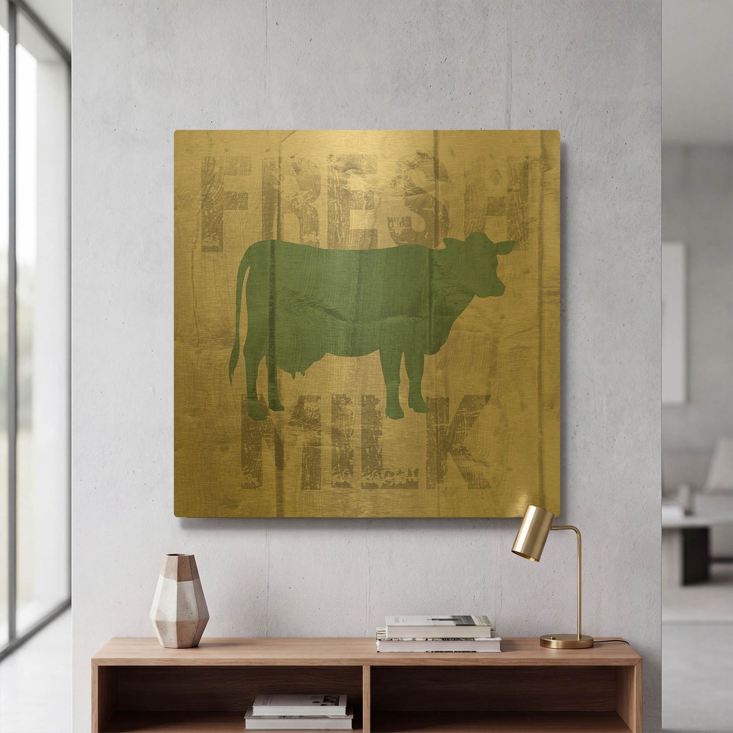 'Fresh Milk' By Alicia Soave Gold Metal Wall Art