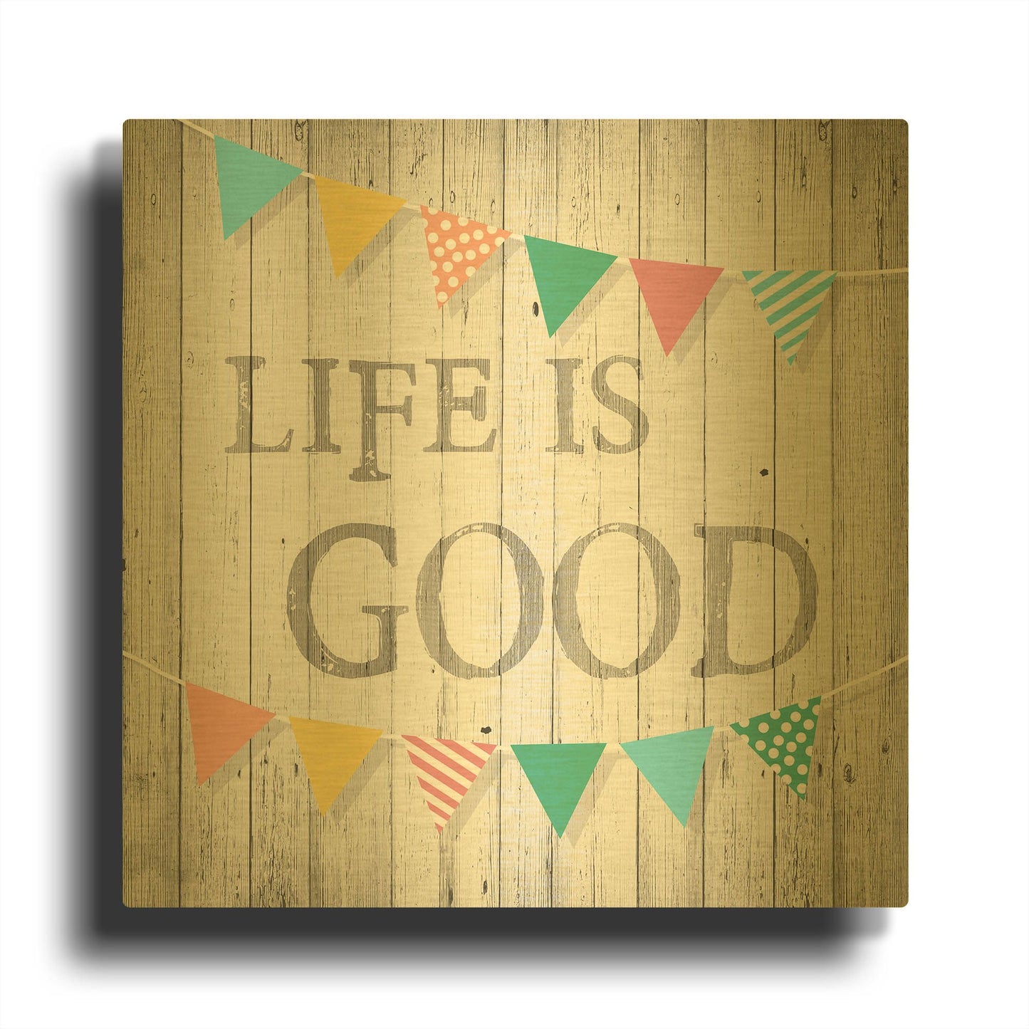 'Life is Good' By Alicia Soave Gold Metal Wall Art