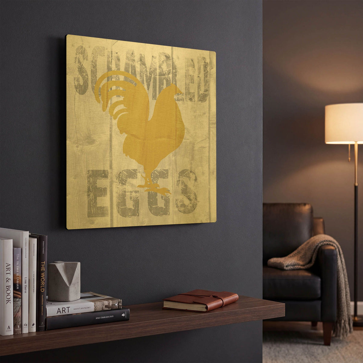 'Scrambled Eggs' By Alicia Soave Gold Metal Wall Art