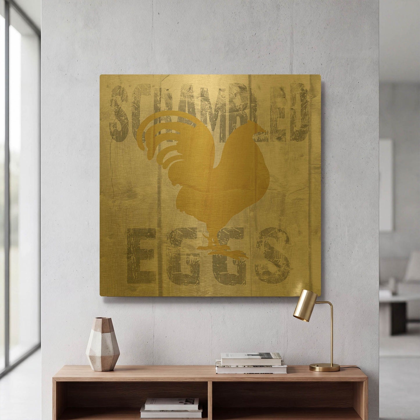'Scrambled Eggs' By Alicia Soave Gold Metal Wall Art