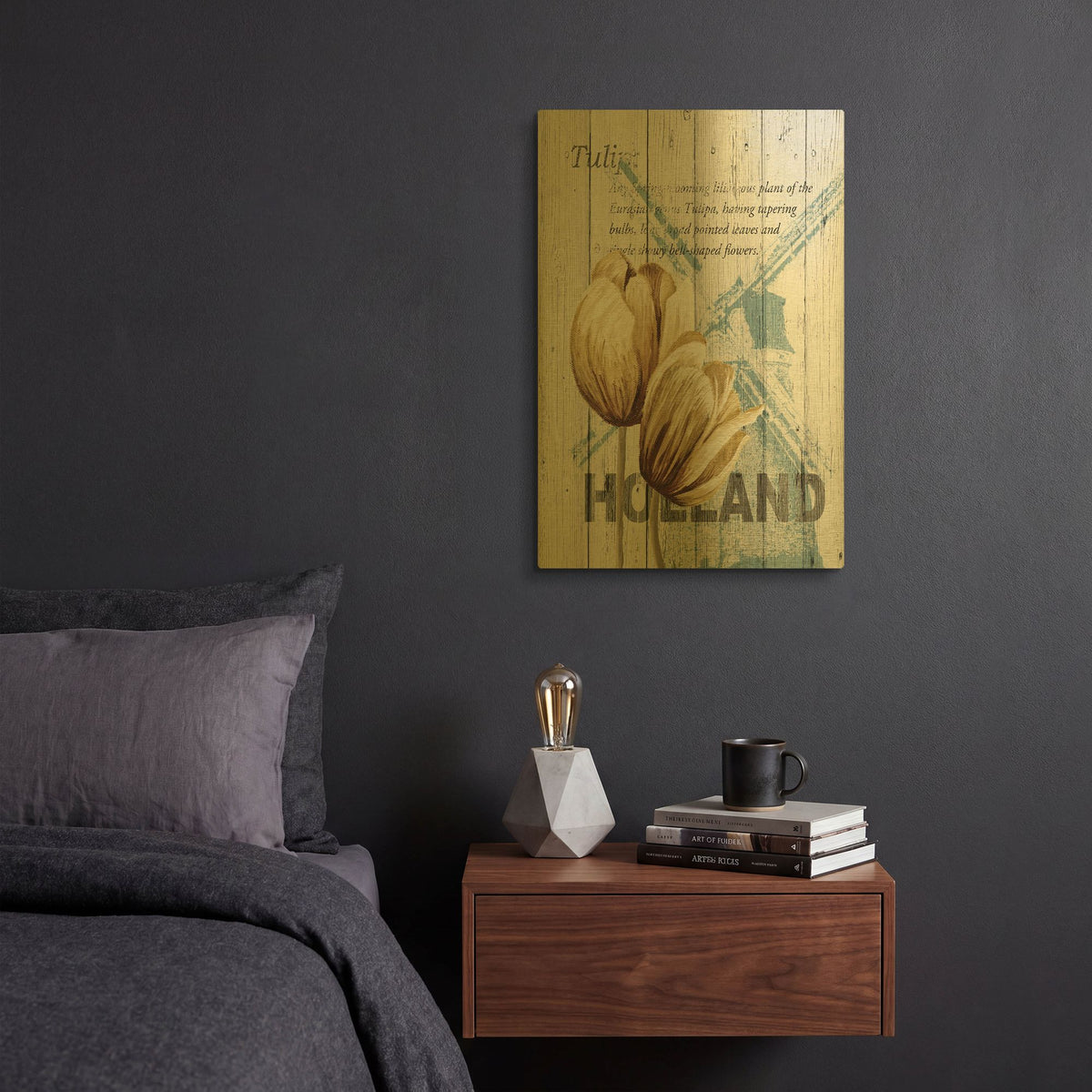 'Holland Tulips' By Alicia Soave Gold Metal Wall Art