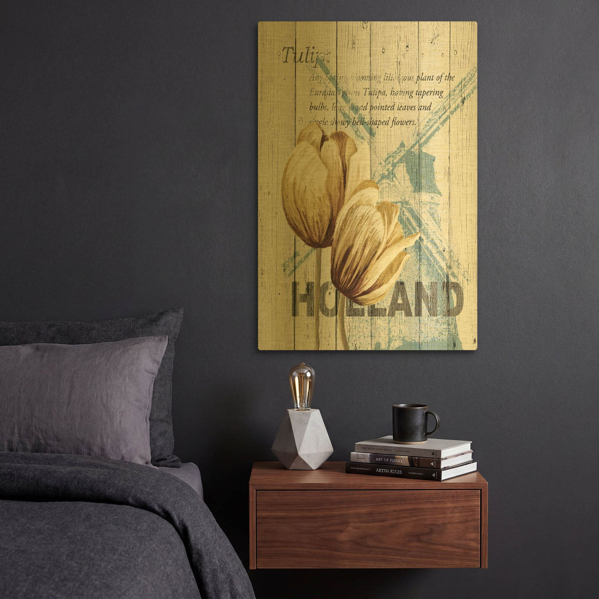 'Holland Tulips' By Alicia Soave Gold Metal Wall Art