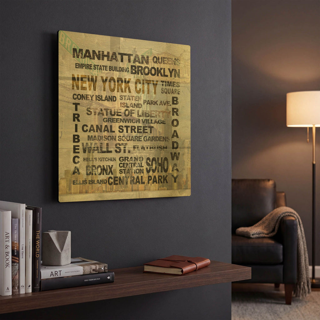 'New York City' By Alicia Soave Gold Metal Wall Art