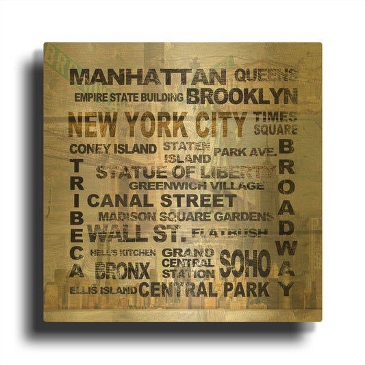 'New York City' By Alicia Soave Gold Metal Wall Art