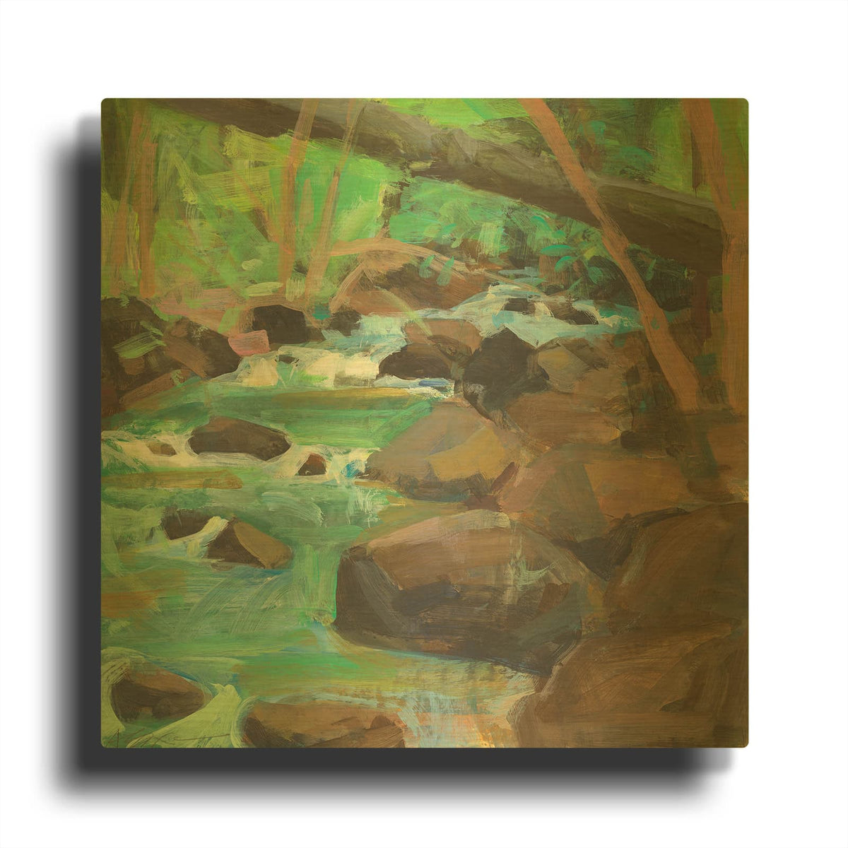 'Under and Over' By Angela Saxon Gold Metal Wall Art