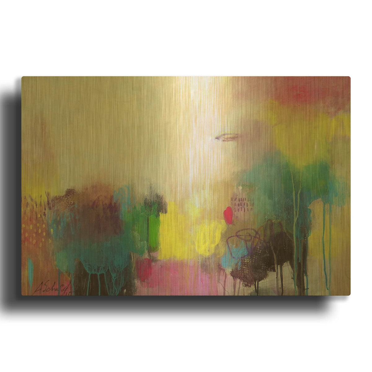 'A Day at the Coast 0.4' By Anna Schueler Gold Metal Wall Art
