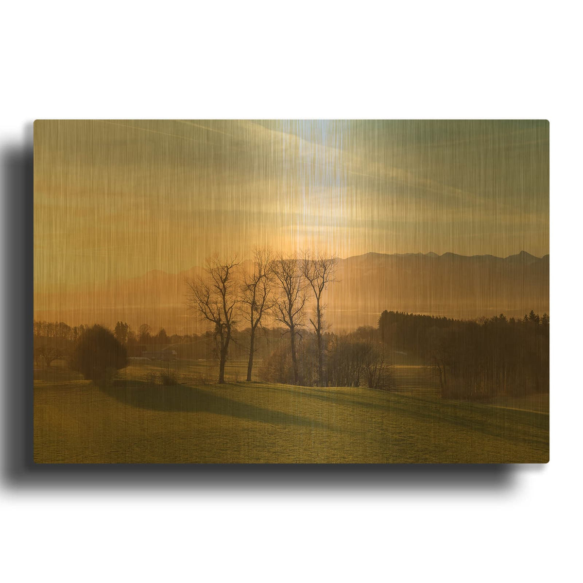 'Soothing Light' By Anne Schneidersmann Gold Metal Wall Art