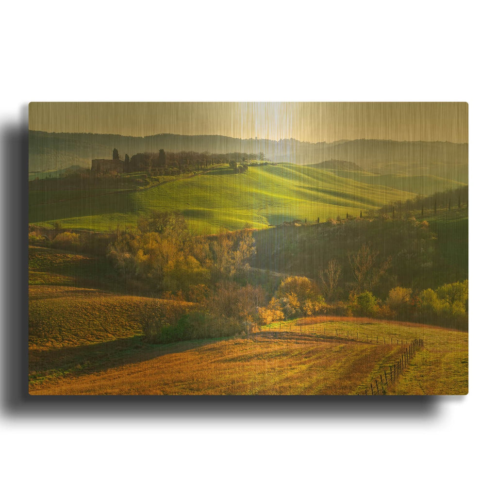 'Light Invasion' By Anne Schneidersmann Gold Metal Wall Art