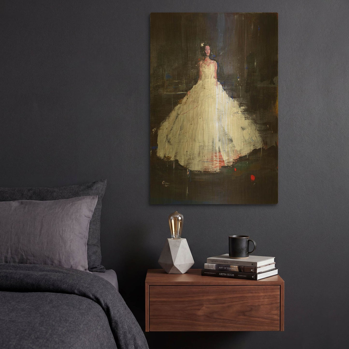 'Little Flower' By Oscar Alvarez Pardo Gold Metal Wall Art