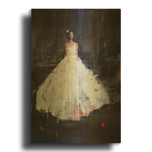 'Little Flower' By Oscar Alvarez Pardo Gold Metal Wall Art