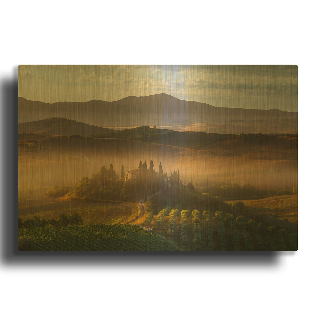 'Il Belvedere' By Anne Schneidersmann Gold Metal Wall Art