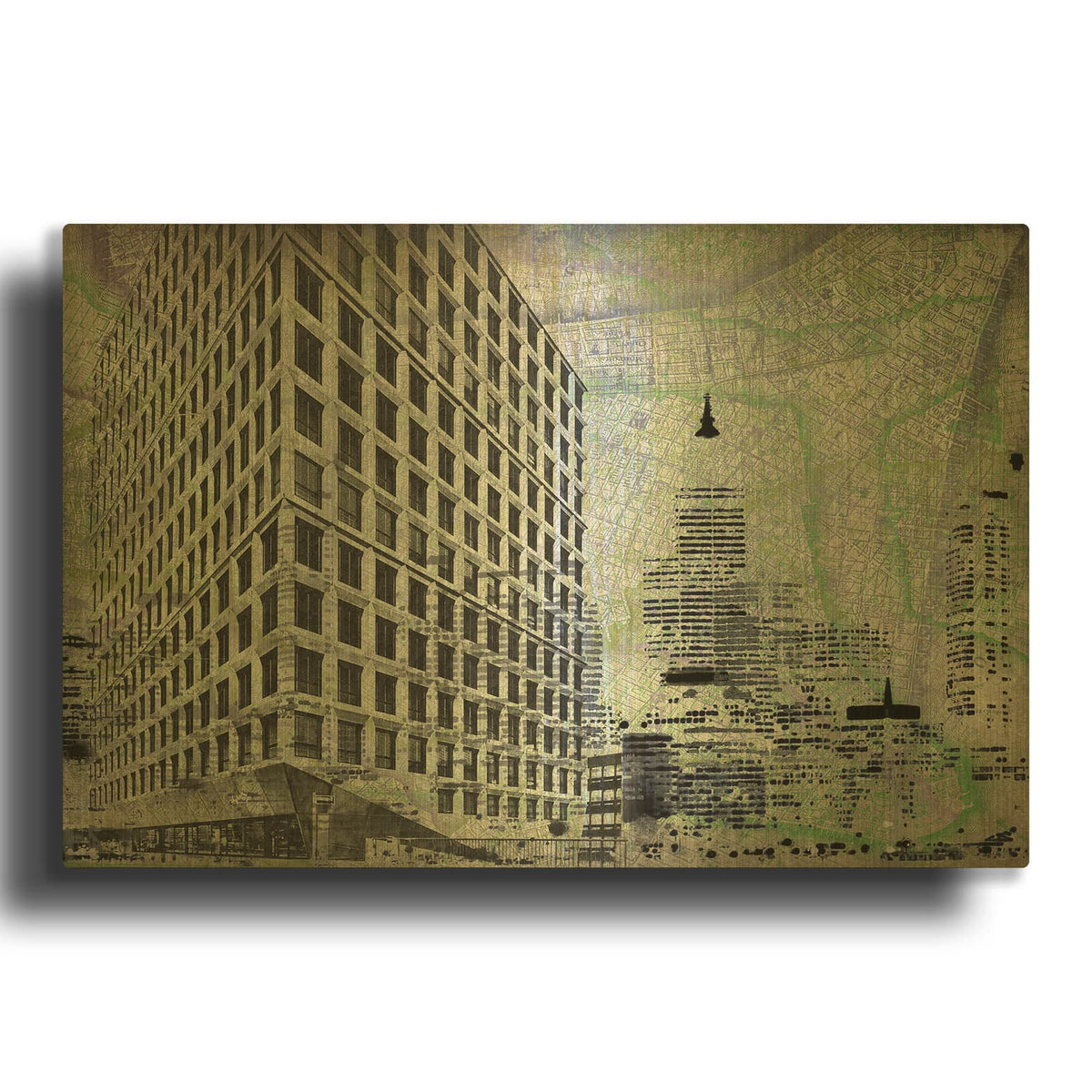 'Cityscape I' By Art Roberts Gold Metal Wall Art