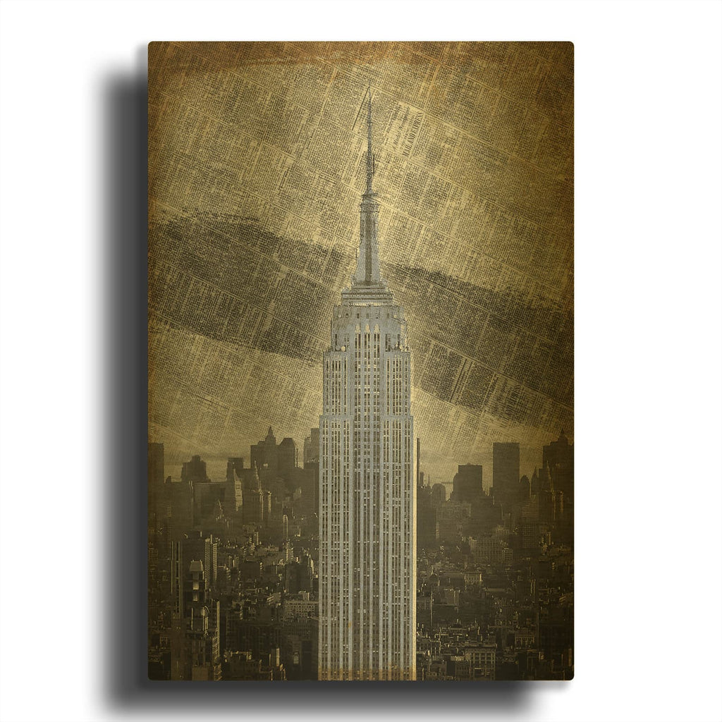 'New York II' By Art Roberts Gold Metal Wall Art