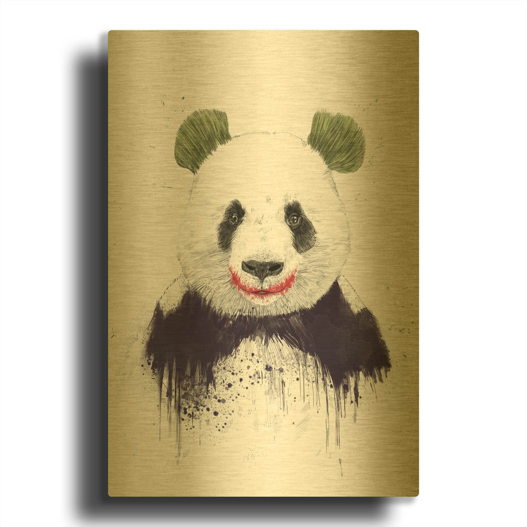 'Joker Face' By Balazs Solti Gold Metal Wall Art