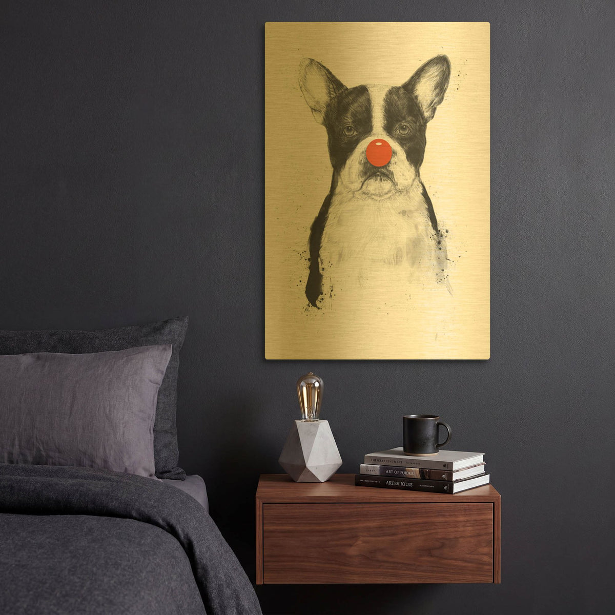'I' By Balazs Solti Gold Metal Wall Art