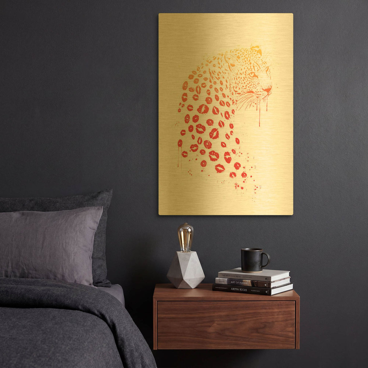 'Kiss Me' By Balazs Solti Gold Metal Wall Art