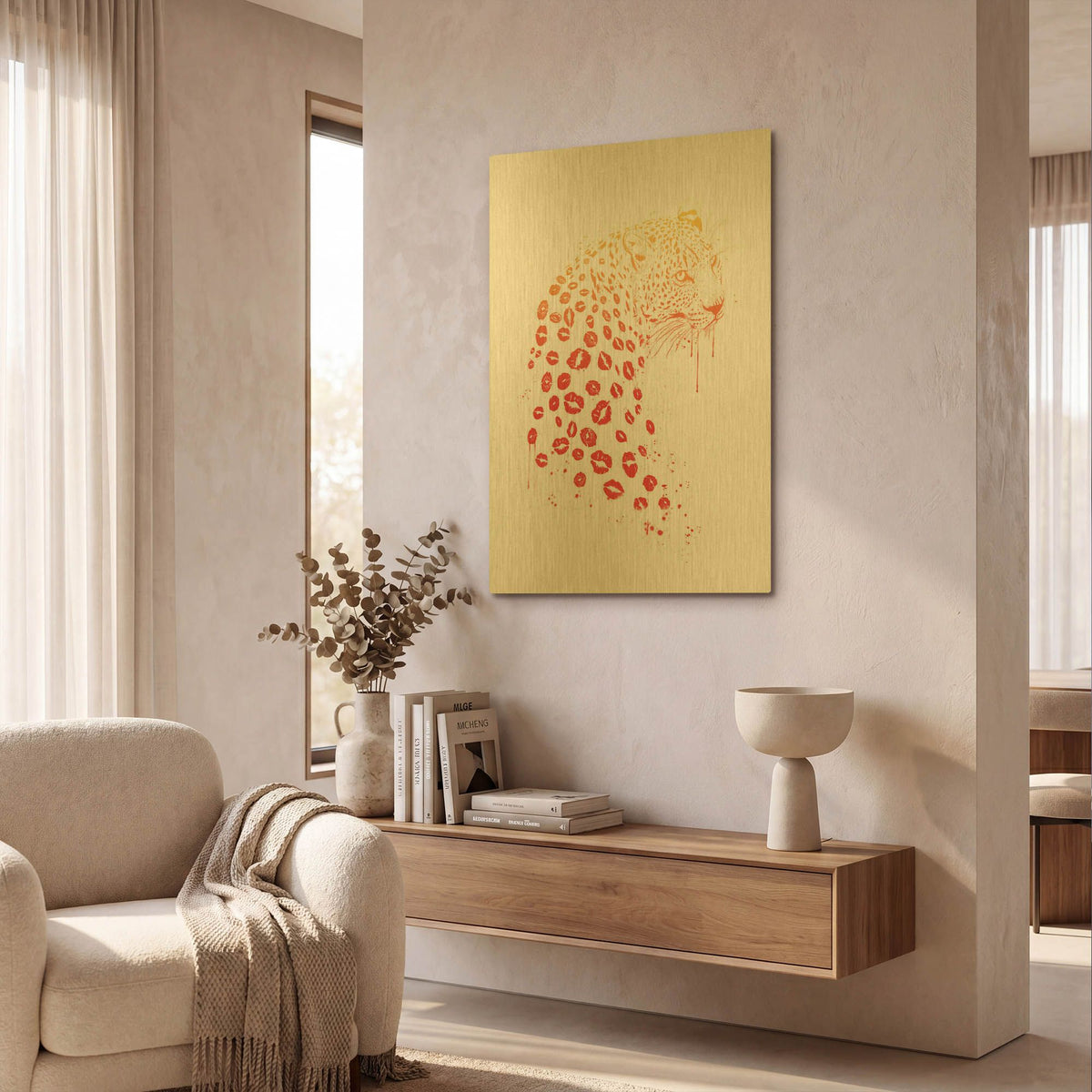 'Kiss Me' By Balazs Solti Gold Metal Wall Art