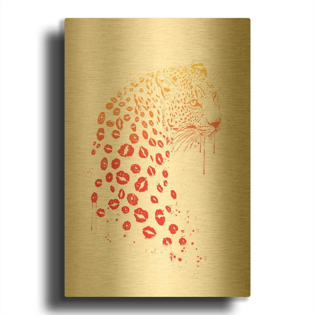 'Kiss Me' By Balazs Solti Gold Metal Wall Art