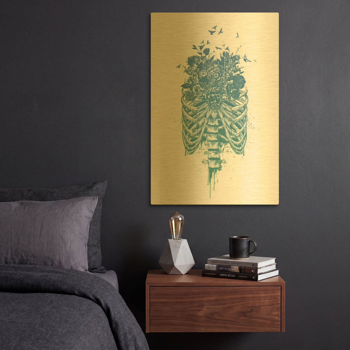 'New Life' By Balazs Solti Gold Metal Wall Art