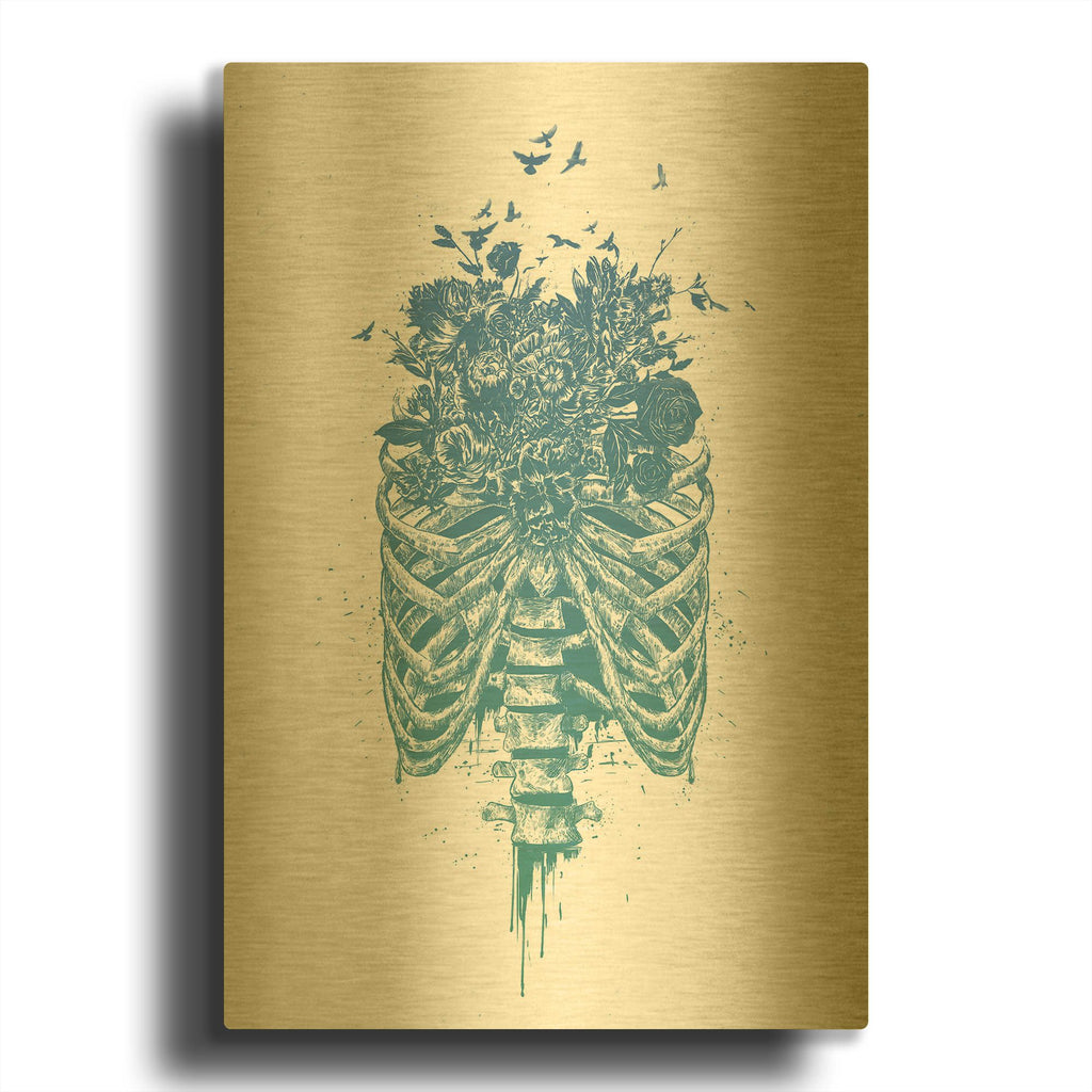 'New Life' By Balazs Solti Gold Metal Wall Art