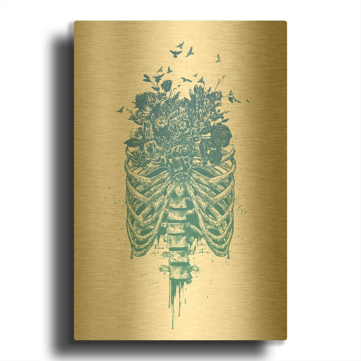 'New Life' By Balazs Solti Gold Metal Wall Art
