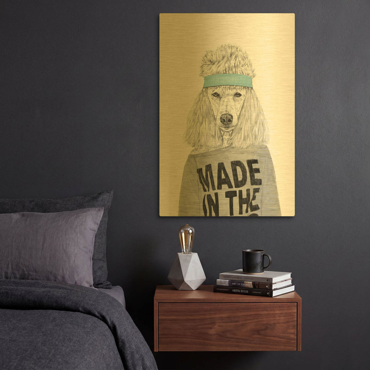 '80' By Balazs Solti Gold Metal Wall Art
