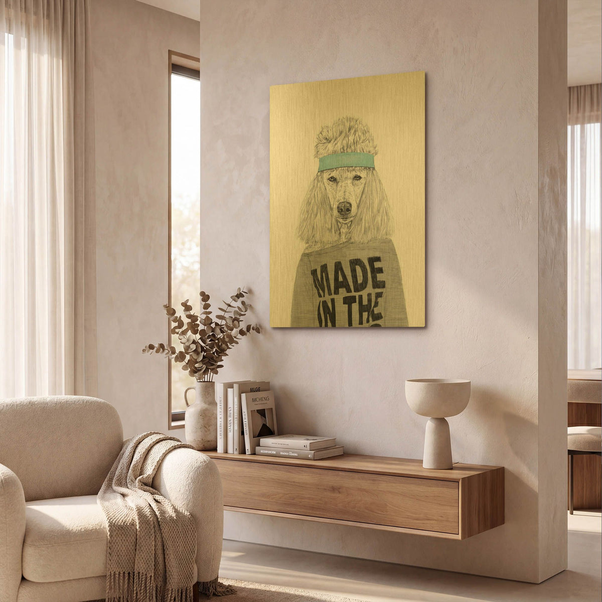 '80' By Balazs Solti Gold Metal Wall Art
