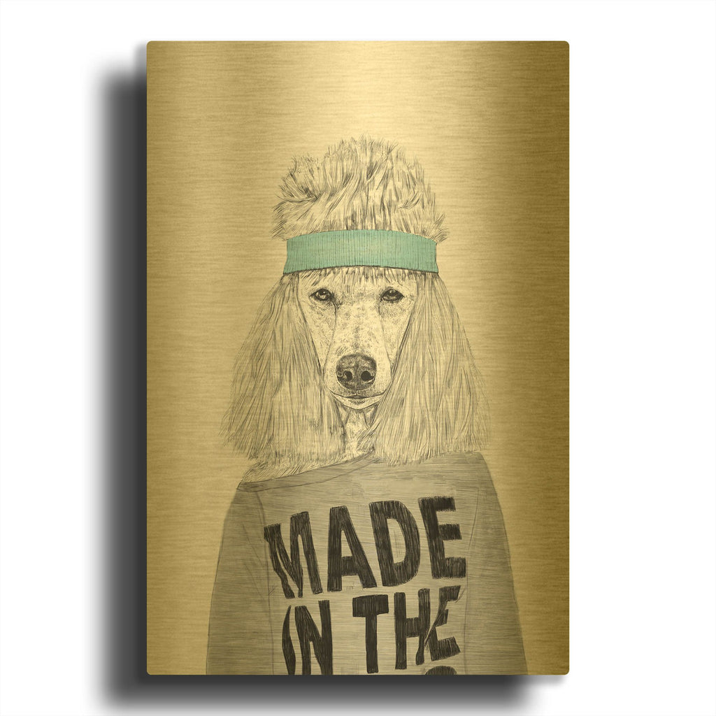 '80' By Balazs Solti Gold Metal Wall Art