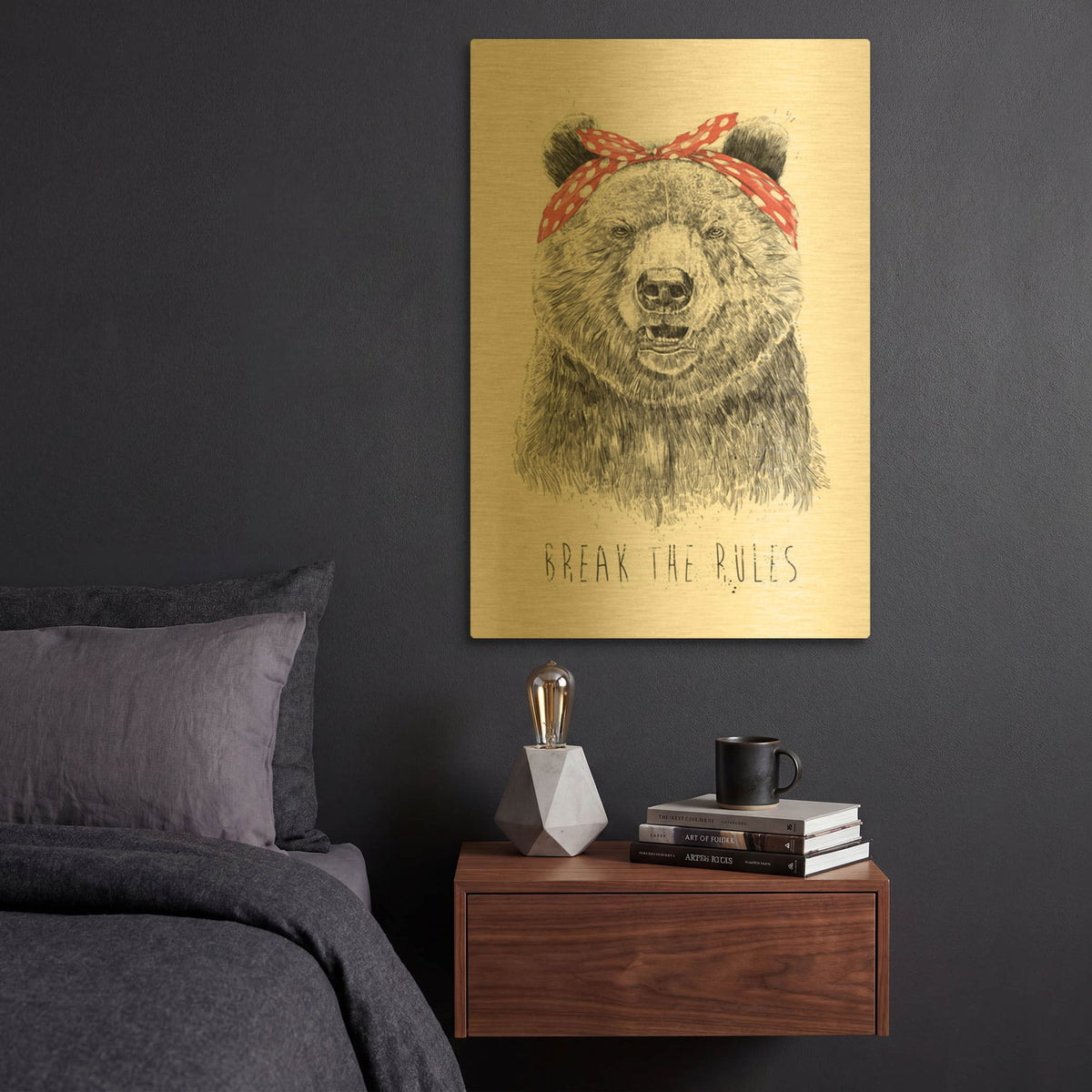 'Break The Rules' By Balazs Solti Gold Metal Wall Art