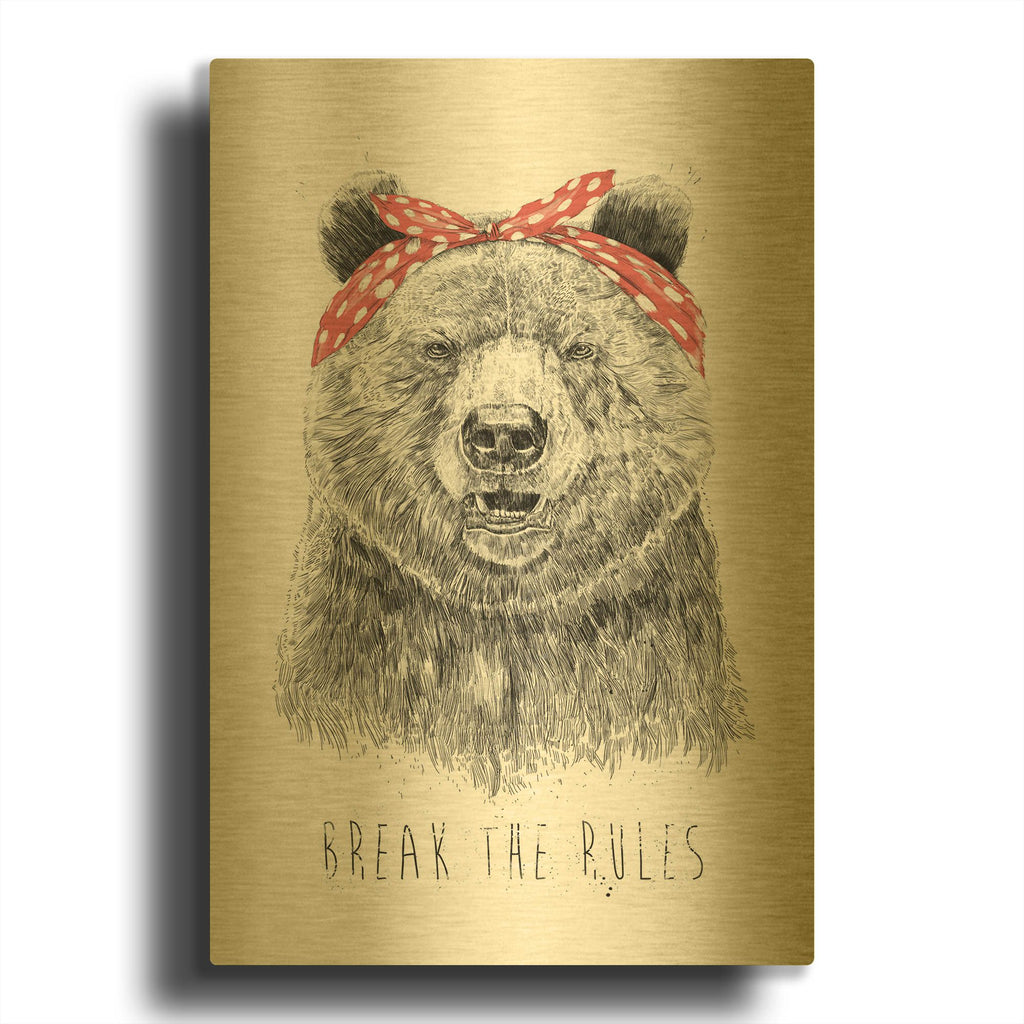 'Break The Rules' By Balazs Solti Gold Metal Wall Art
