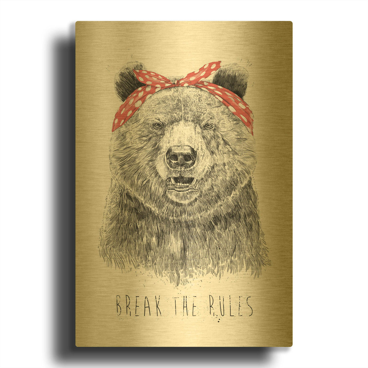 'Break The Rules' By Balazs Solti Gold Metal Wall Art