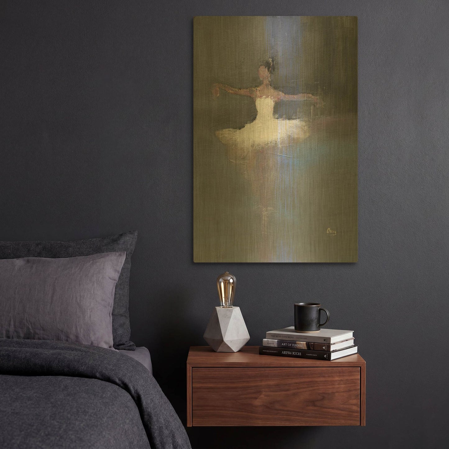 'Fleeting' By Oscar Alvarez Pardo Gold Metal Wall Art