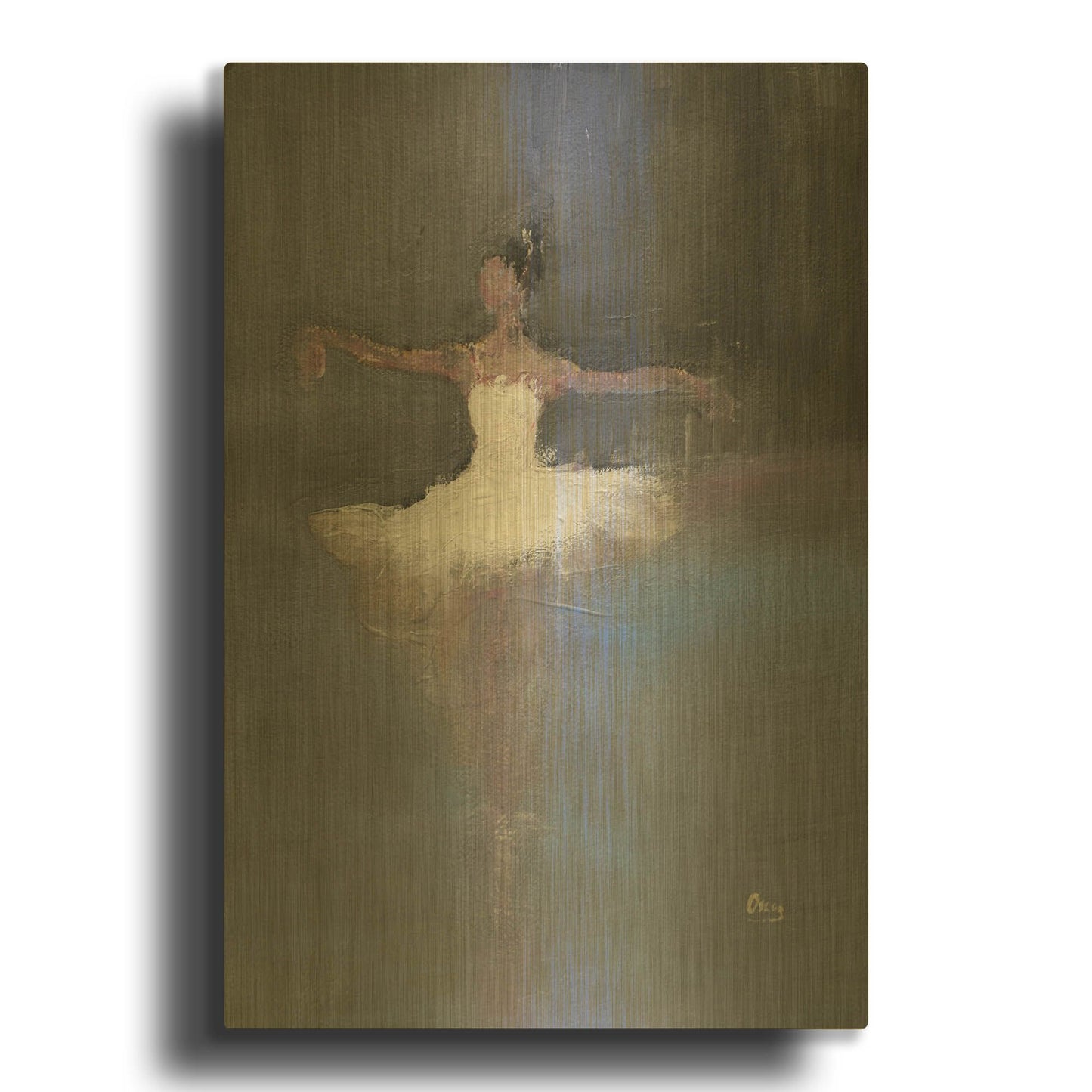 'Fleeting' By Oscar Alvarez Pardo Gold Metal Wall Art