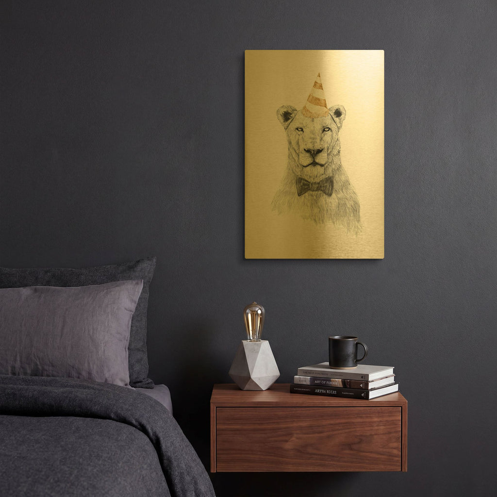 'Get The Party Started' By Balazs Solti Gold Metal Wall Art