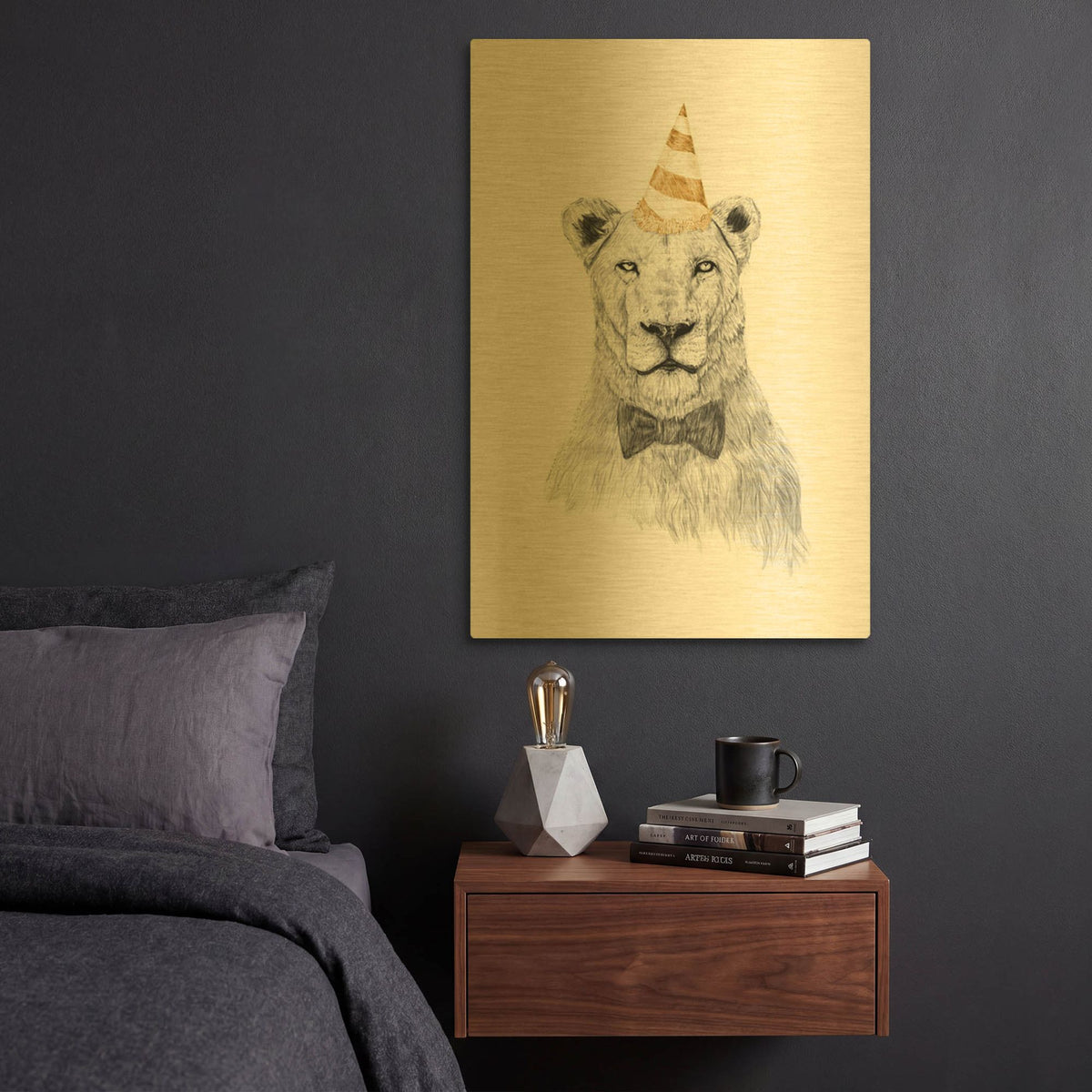 'Get The Party Started' By Balazs Solti Gold Metal Wall Art