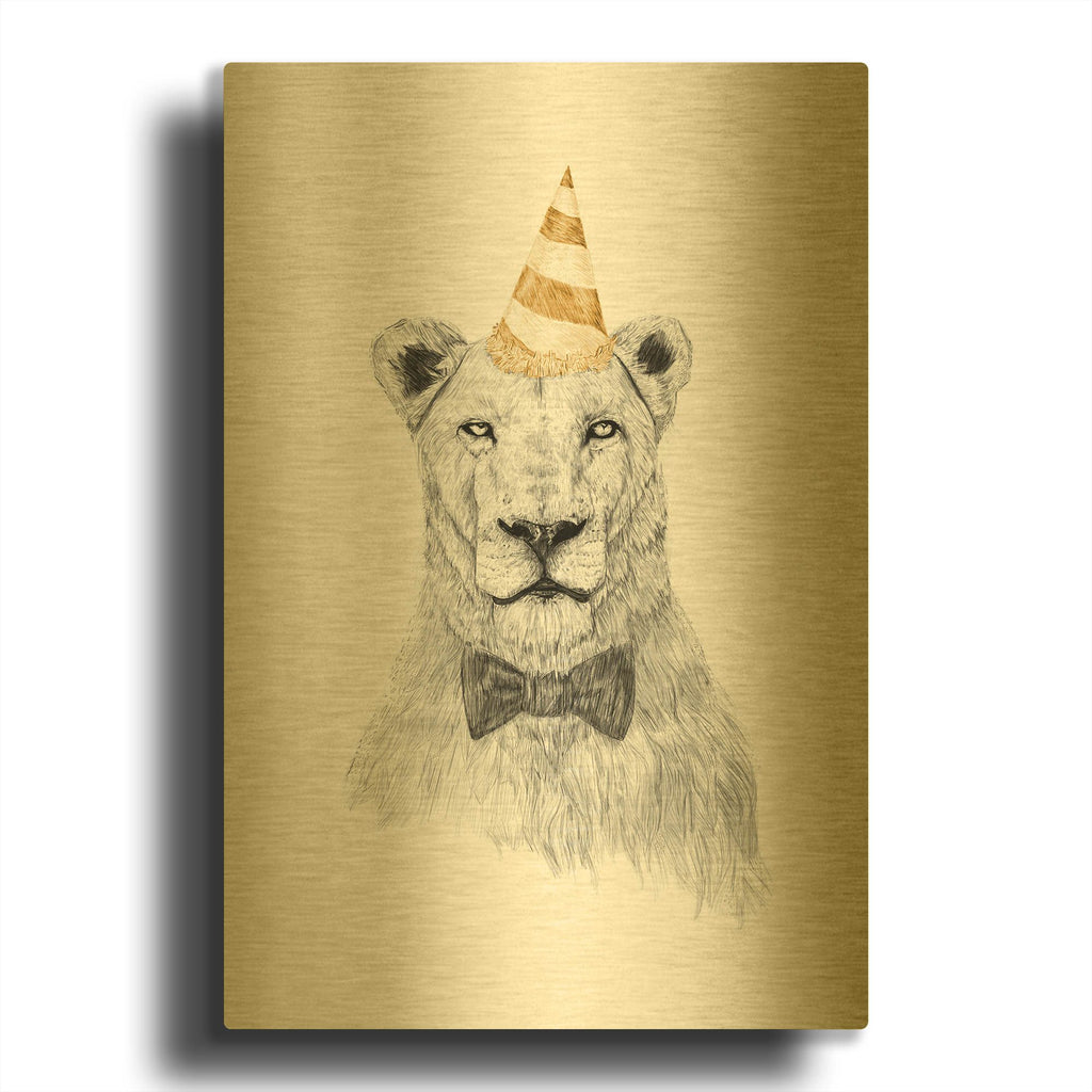 'Get The Party Started' By Balazs Solti Gold Metal Wall Art