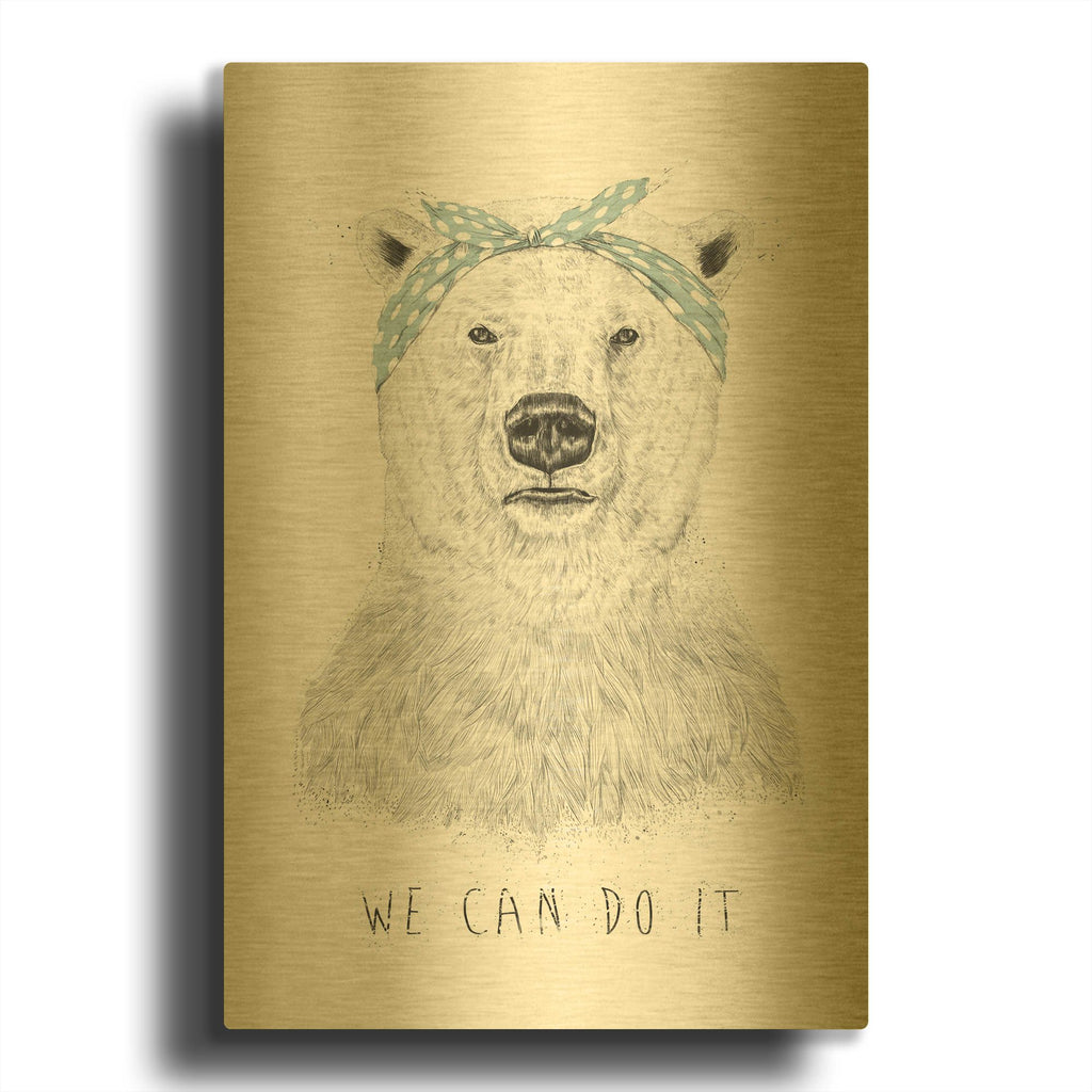 'We Can Do It' By Balazs Solti Gold Metal Wall Art